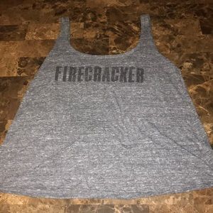 Dark gray firecracker tank top